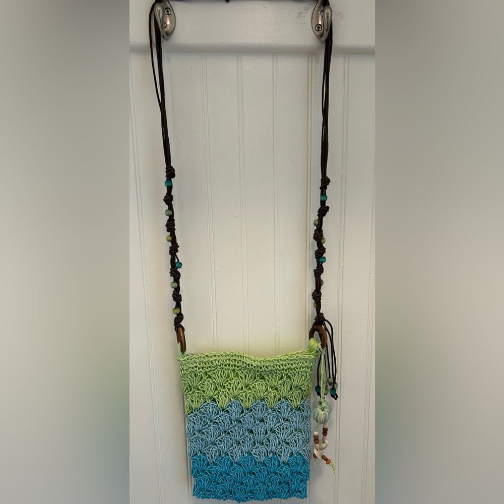 Cruise Club Bright Green and Turquoise Crossbody Bag